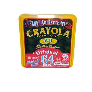Crayola 64 Box 40th Anniversary Limited Edition Tin Sealed 1998 VTG 1958 Style